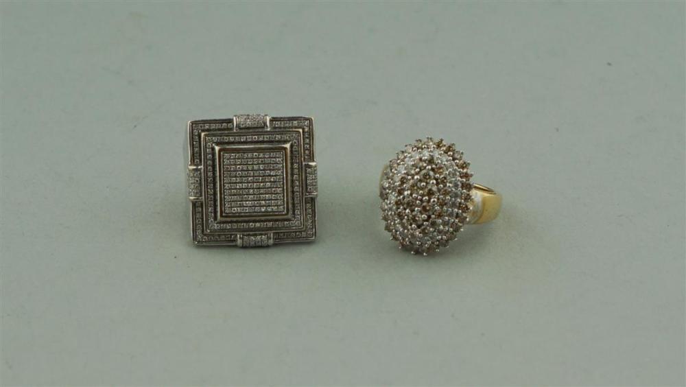 TWO 10K GOLD AND DIAMOND RINGSTWO