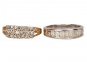 TWO 14 KARAT GOLD & DIAMOND BA