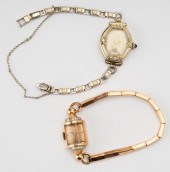 TWO 14 KARAT GOLD LADY'S WATCH