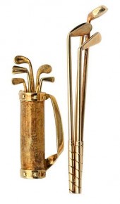 TWO 14 KARAT GOLD PINS, TO INC