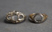 TWO 14-KARAT GOLD RING SETTING
