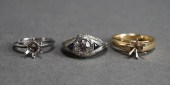 TWO 14-KARAT GOLD RING SETTING