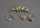TWO 14-KARAT GOLD RINGS, 14-KA