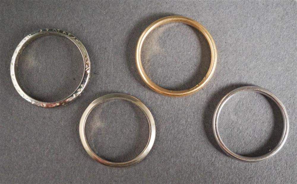 TWO 14-KARAT WHITE-GOLD BANDS