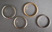 TWO 14-KARAT WHITE-GOLD BANDS