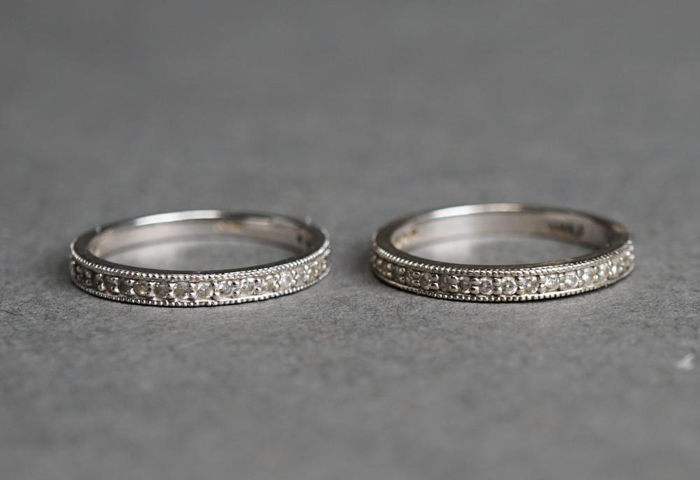 TWO 14-KARAT WHITE-GOLD HALF