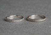 TWO 14-KARAT WHITE-GOLD HALF E