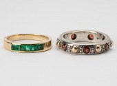 TWO 14 KARAT YELLOW GOLD AND S