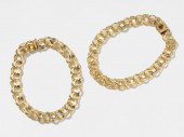 TWO 14 KARAT YELLOW GOLD CIRCU