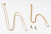 TWO 14 KARAT YELLOW GOLD CHAIN