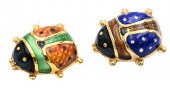 TWO 14 KARAT YELLOW GOLD BROOC