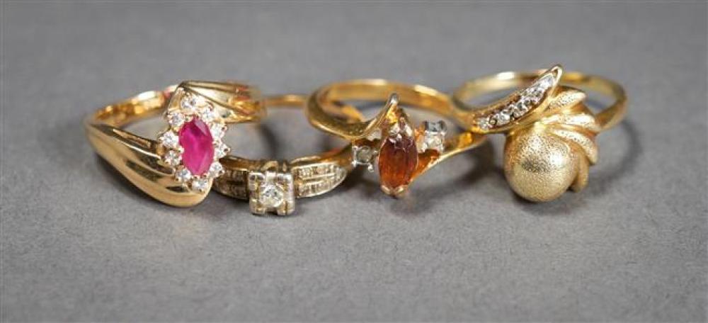 TWO 14-KARAT YELLOW-GOLD AND