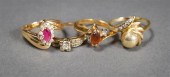TWO 14-KARAT YELLOW-GOLD AND D