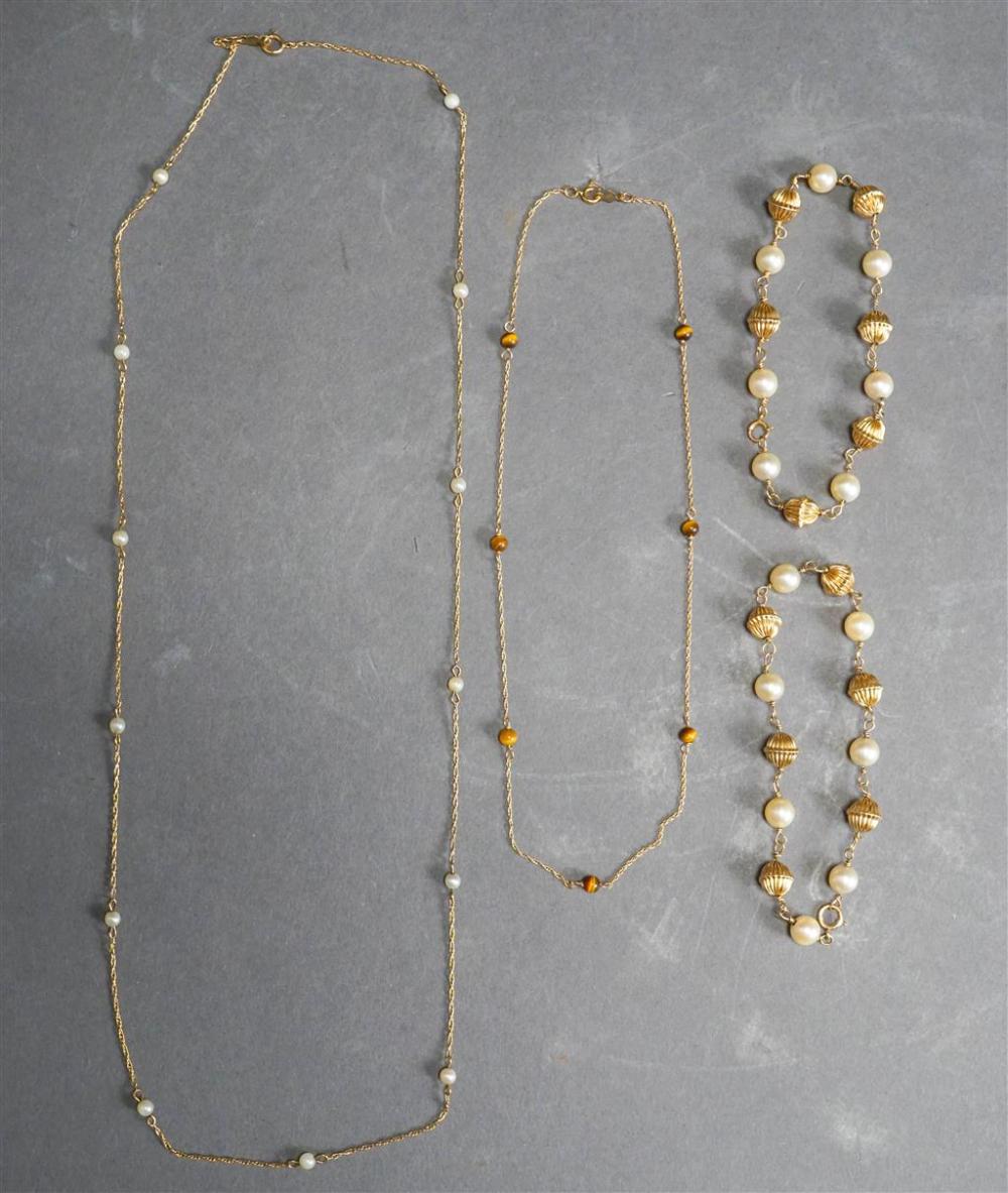 TWO 14-KARAT YELLOW-GOLD AND