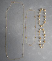TWO 14-KARAT YELLOW-GOLD AND P