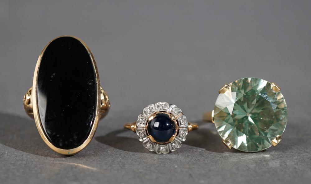 TWO 14-KARAT YELLOW-GOLD AND
