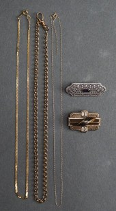 TWO 14-KARAT YELLOW GOLD NECKL