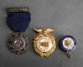 TWO 14-KARAT YELLOW-GOLD PINS