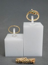 TWO 14-KARAT YELLOW-GOLD RINGS