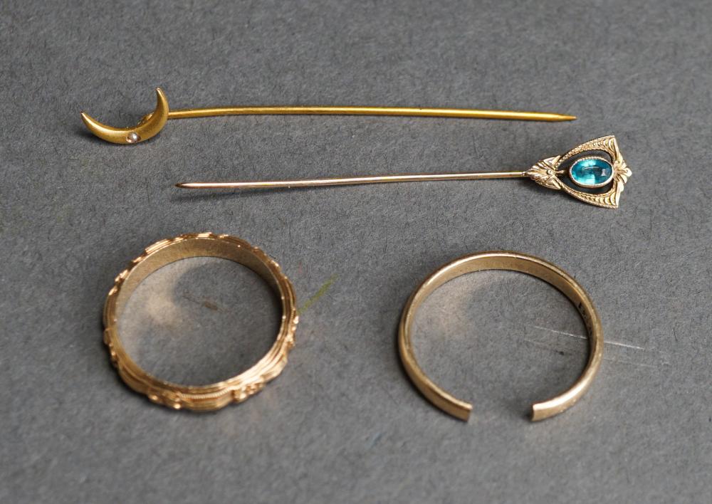 TWO 14-KARAT YELLOW-GOLD