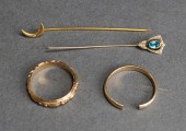 TWO 14-KARAT YELLOW-GOLD STICK