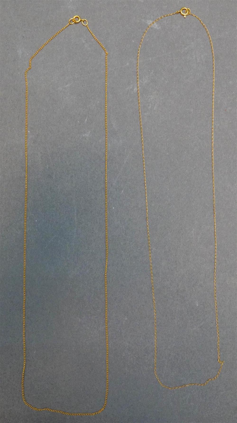 TWO 14-KARAT YELLOW-GOLD THIN