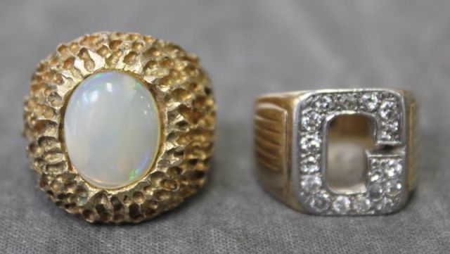 Two 14 Kt Gold Men's Rings.Includes