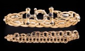 TWO 14 KT. YELLOW GOLD FLEXIBL