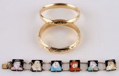 TWO 14K BANGLE BRACELETS & 14K