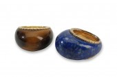 TWO 14K GOLD GEMSTONE COCKTAIL