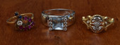 TWO 14K GOLD RINGS AND AN 18K