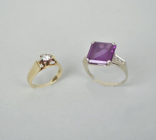 TWO 14K GOLD RINGSone with