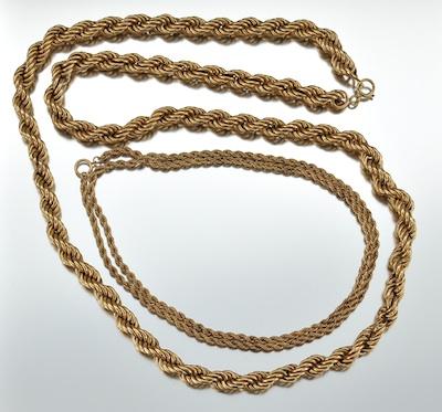 Two 14k Gold Rope Twist Chains