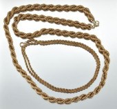 Two 14k Gold Rope Twist Chains