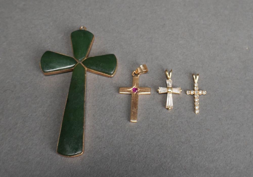 TWO 14K YELLOW GOLD AND DIAMOND,