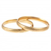TWO 14K YELLOW GOLD BANGLE BRA