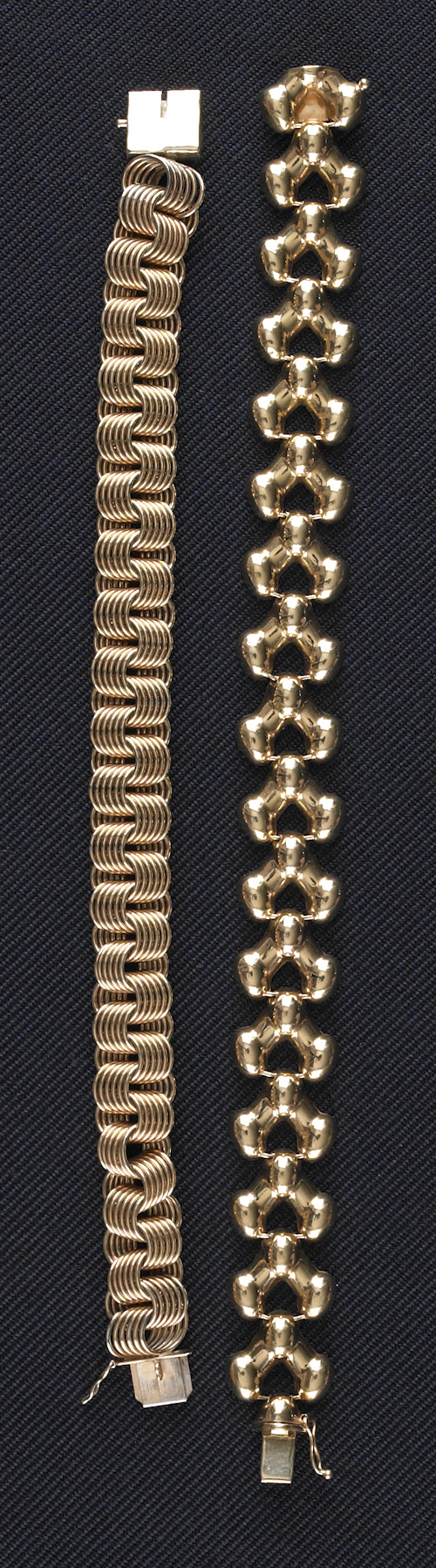 Two 14K yellow gold bracelets