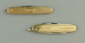 TWO 14K YELLOW GOLD POCKETKNIV