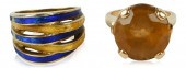 TWO 14K YELLOW GOLD RINGS, ENA