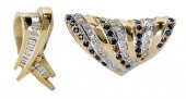 TWO 14KT. GEMSTONE SLIDE PENDA