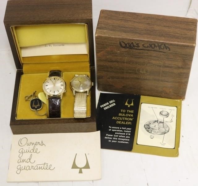 TWO 14KT GOLD MEN'S WATCHES TO