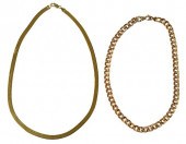 TWO 14KT. NECKLACESherringbone