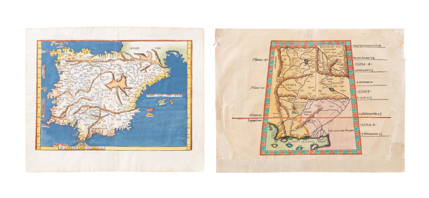 TWO 16TH C. MAPS, 1 INDIA &