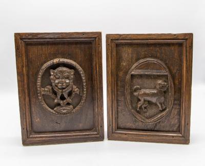 Two 17th Century carved panels, one