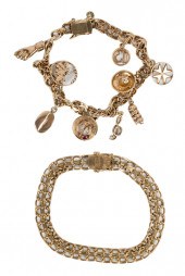 TWO 18 KARAT YELLOW GOLD BRACE