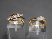 TWO 18-KARAT YELLOW-GOLD AND D