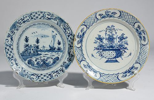 TWO 18TH C. DELFT CHARGERSTwo