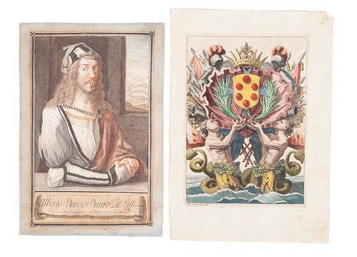 TWO 18TH C. HAND-COLORED