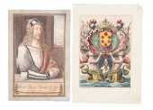 TWO 18TH C. HAND-COLORED ETCHI