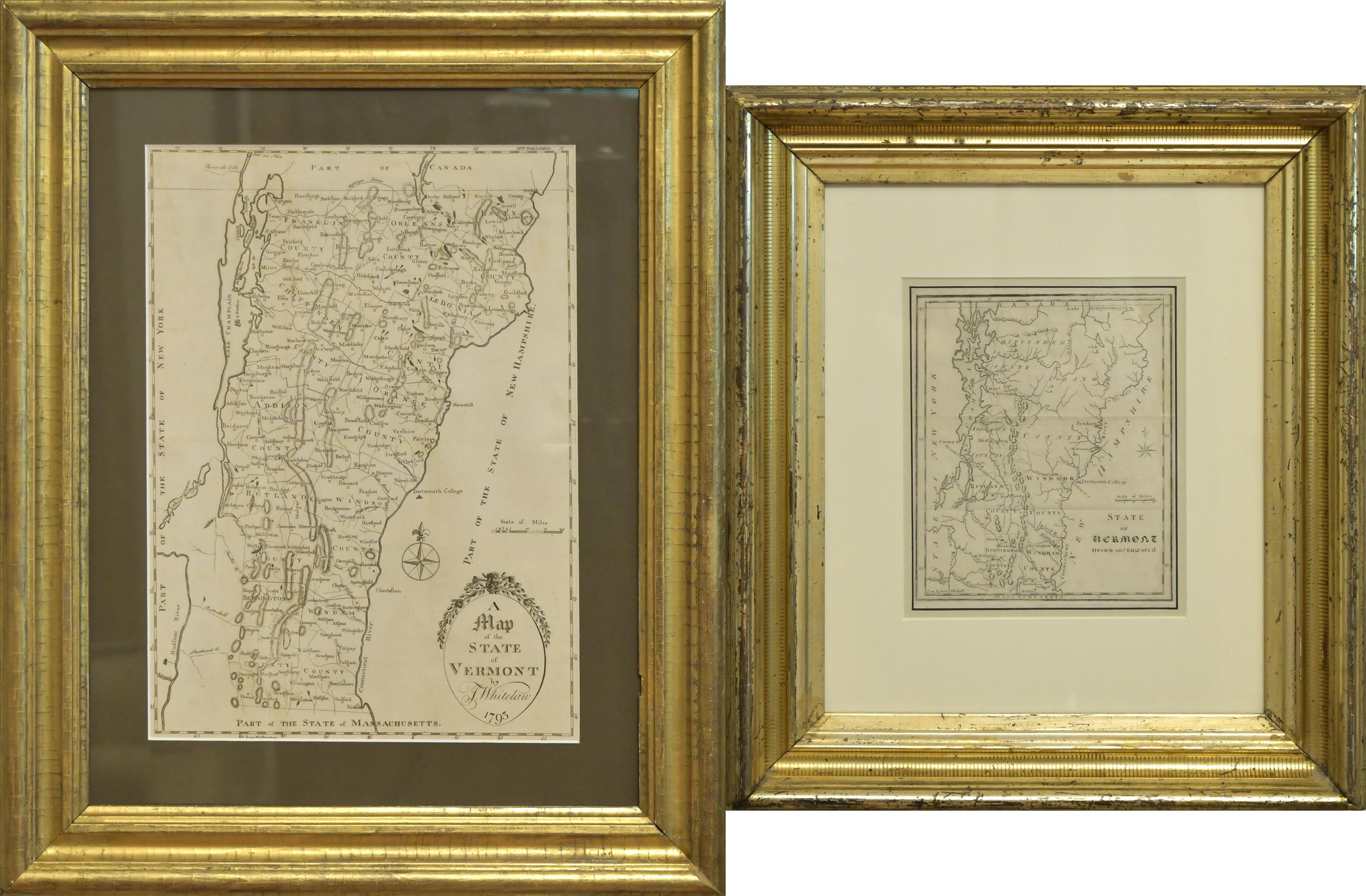TWO 18TH C. VT MAPS, J. SCOTT &